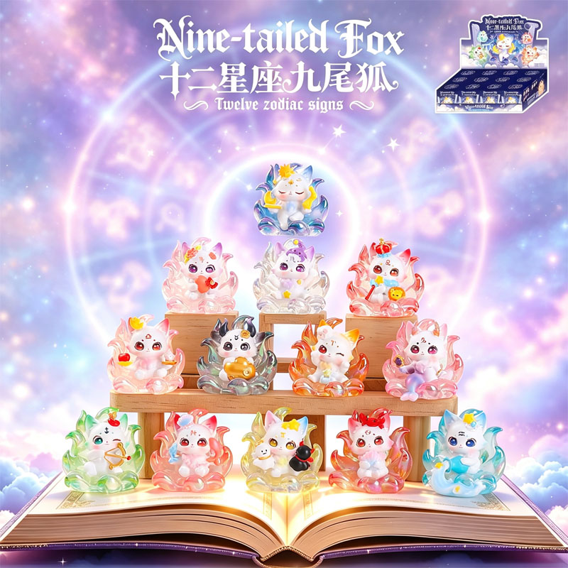 Resin Art Case - Schattige transparante negenstaartvossen mysterie blindbox twaalf