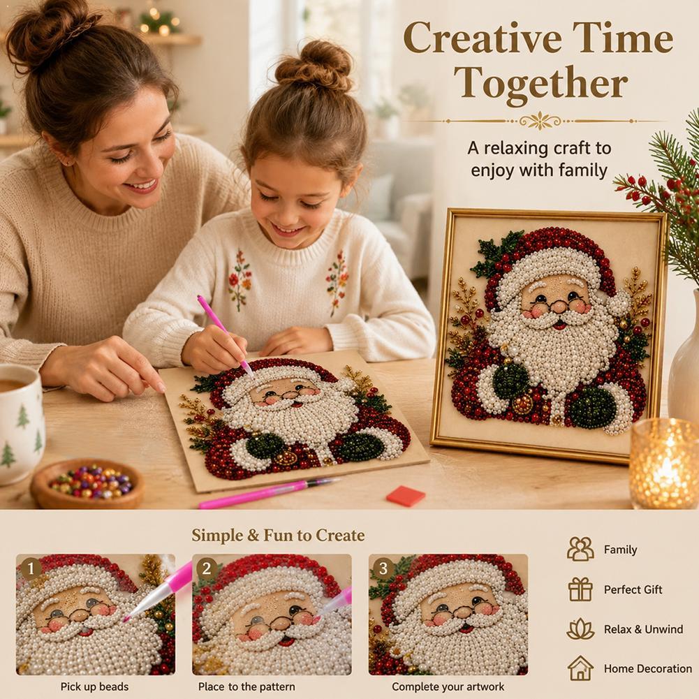 Resin Art Work - Kerstmis Kerstman Parel Kunst DIY Kit