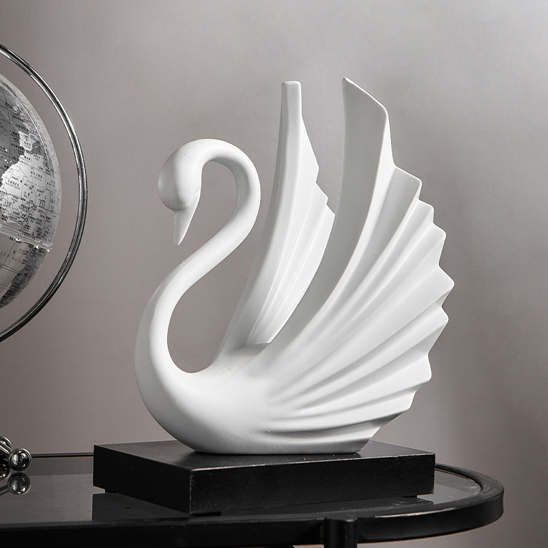 Resin Art Wedding Gift - Harsen Zwaanpaar Beeldje Eenvoudig Kunstornament Luxe
