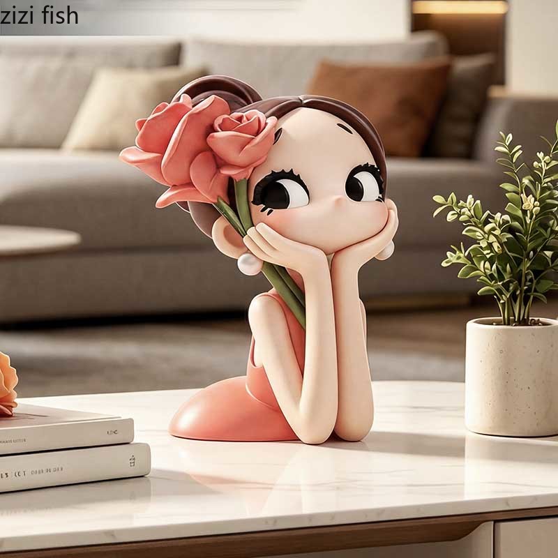 Schattig roze meisje buste sta - Resin Art Rose recensie en prijs